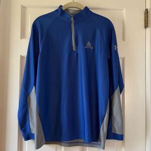 UNDER ARMOUR QUARTER ZIP CONGRESSIONAL CLUB BLUE GRAY GOLF YOUTH XL LOOSE FIT